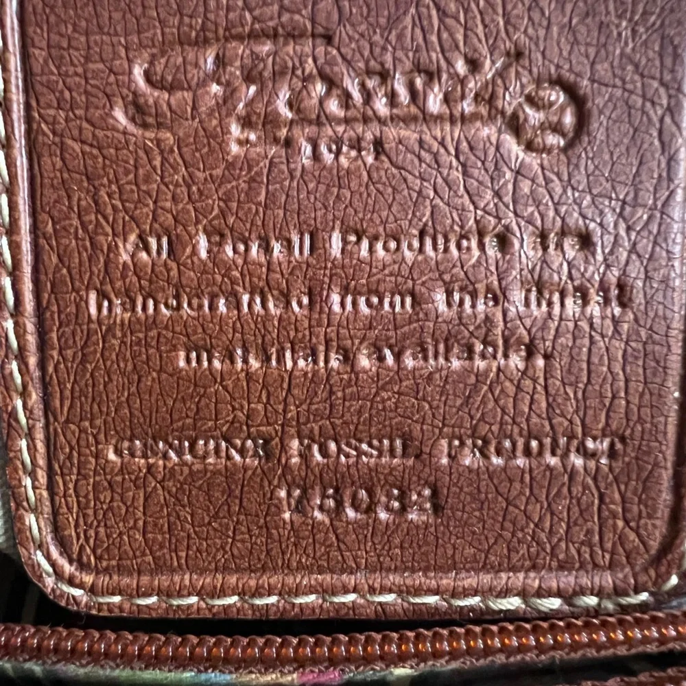 🤎✨ Fossil Woven Straw & Leather Satchel 👜🌾 Key Charm • Crossbody Strap